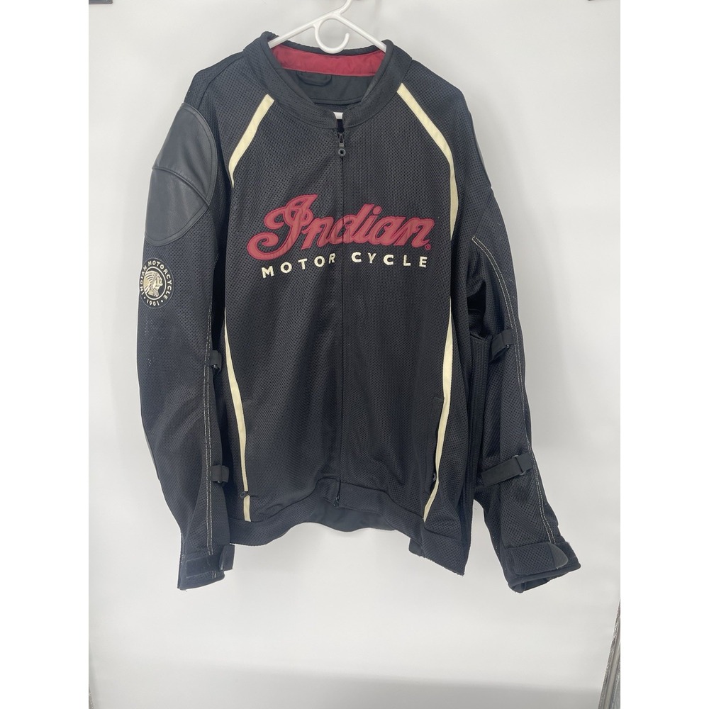 Indian Motorcycle Jacket Men 5XL Black Mesh Breathable Padded Riding Gear w/Line